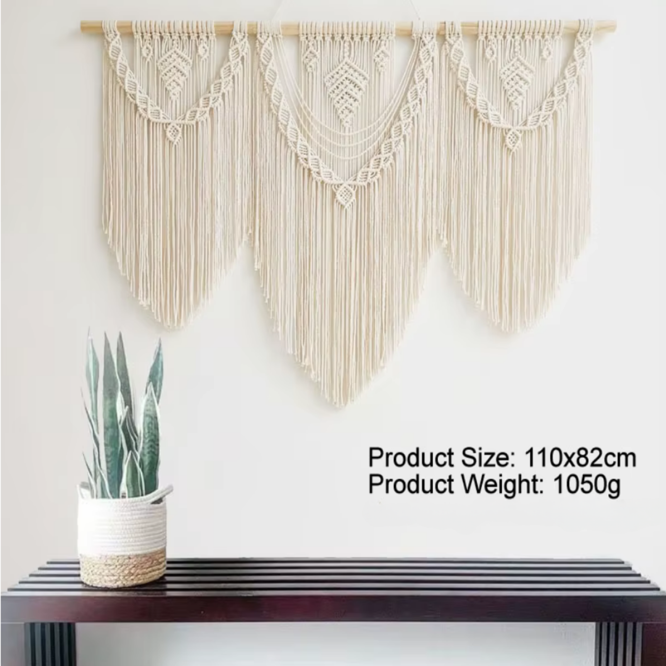 Moonfall Weave – Handcrafted Triple Macrame Wall Hanging