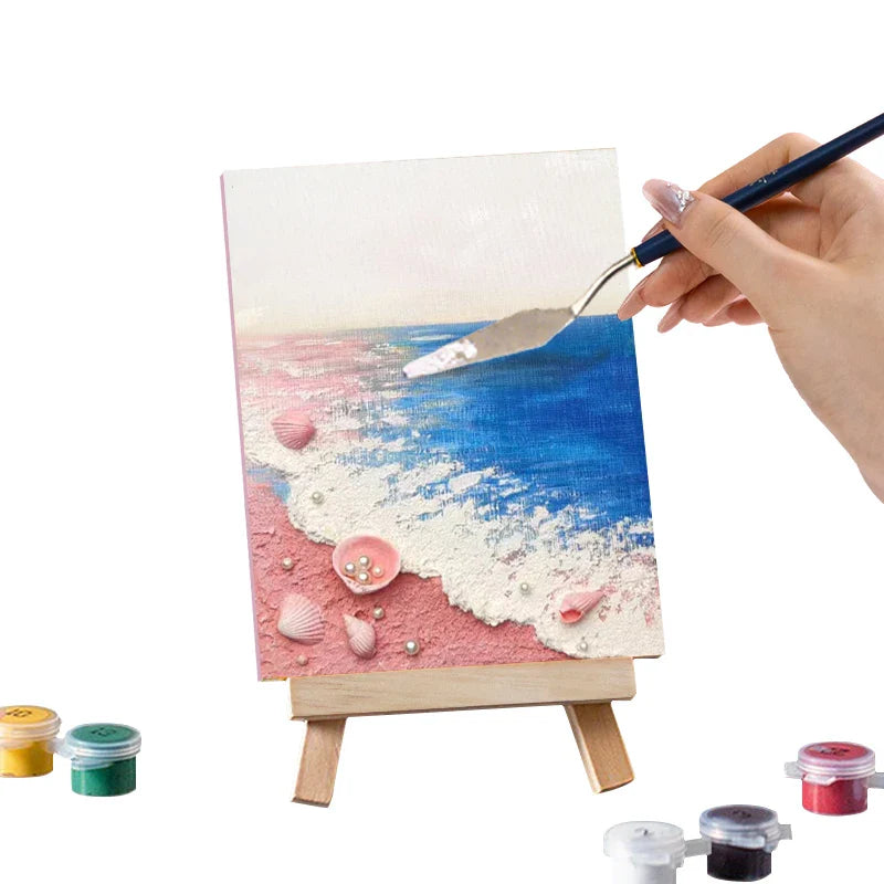DIY 3D Beach Canvas – Pink Sunset Edition