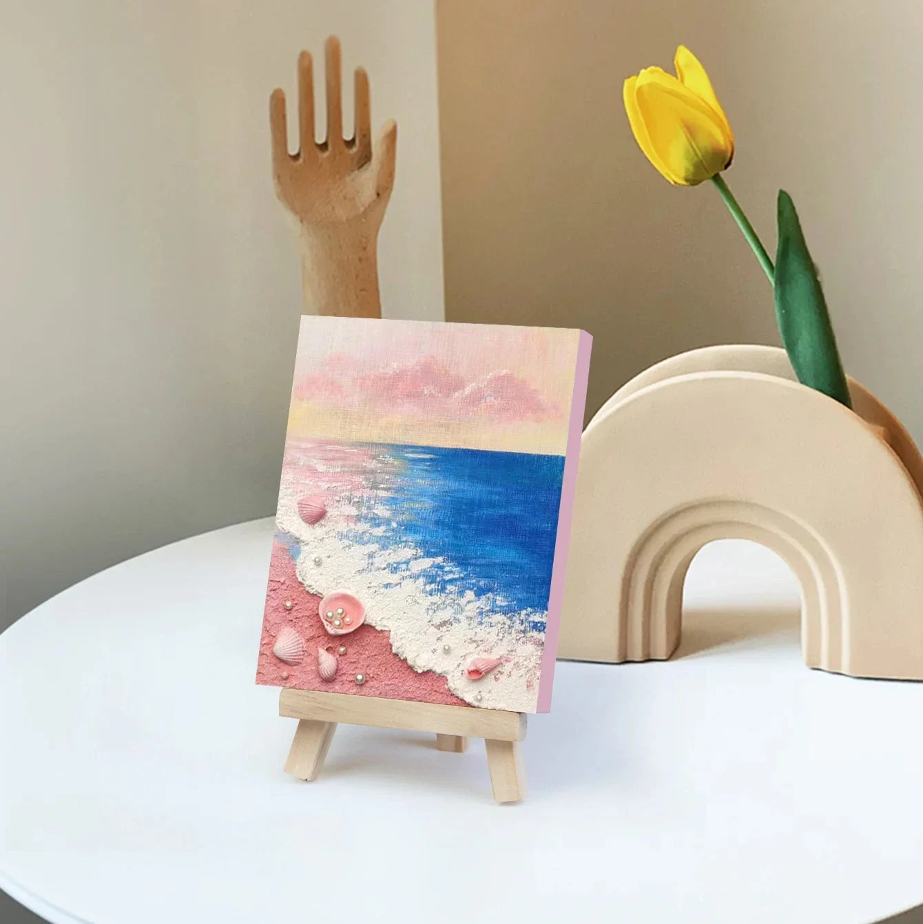 DIY 3D Beach Canvas – Pink Sunset Edition
