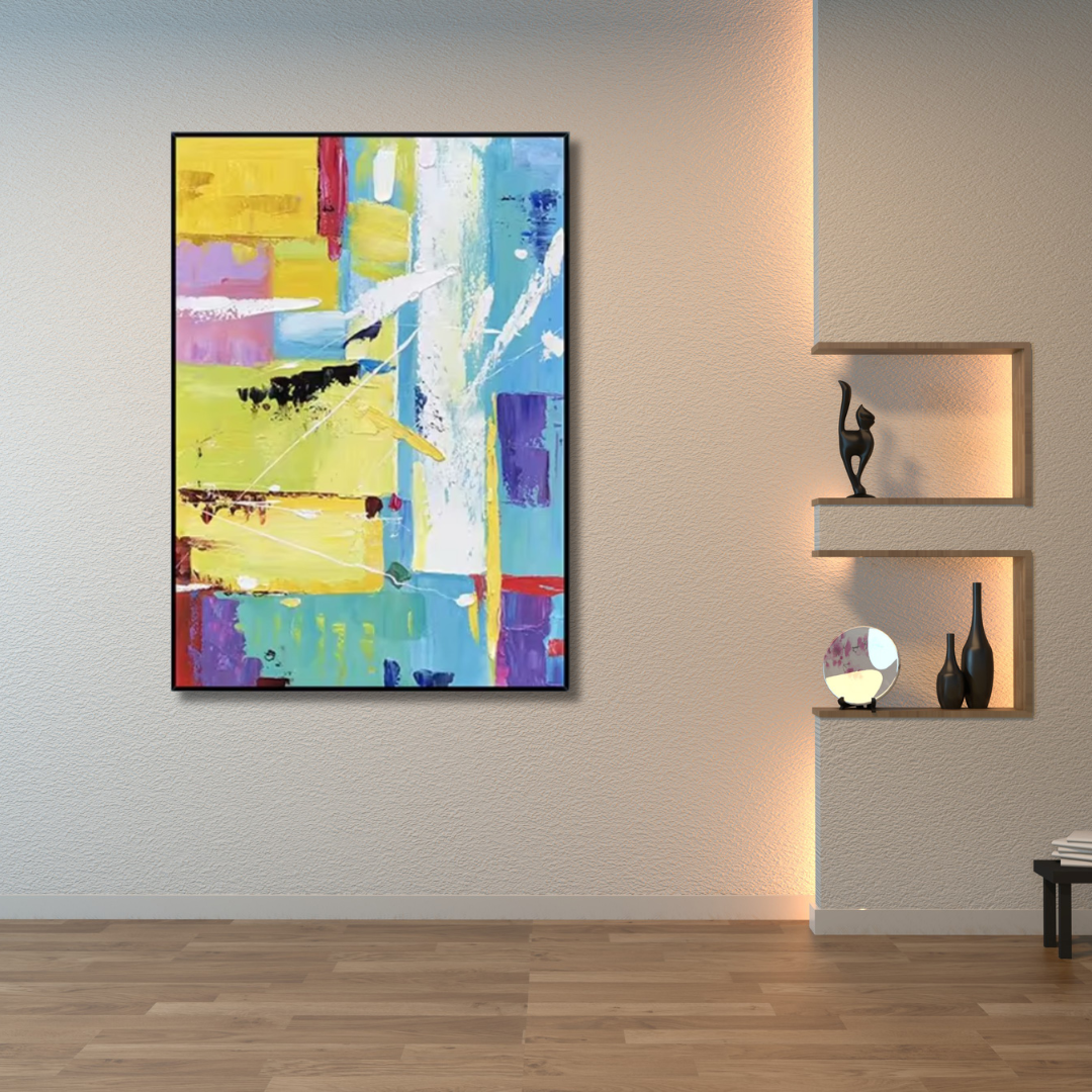 Painted Rhythm – Bold Geometric Abstract Oil Painting Artwork
