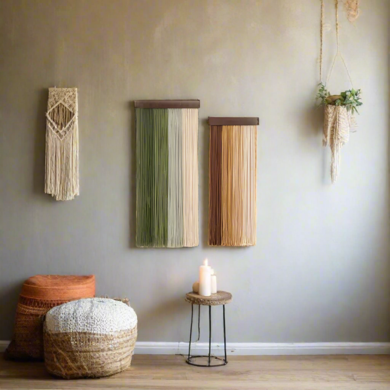 Gradient Flow – 2-Piece Boho Macrame Wall Art Set - Art Wall Melbourne