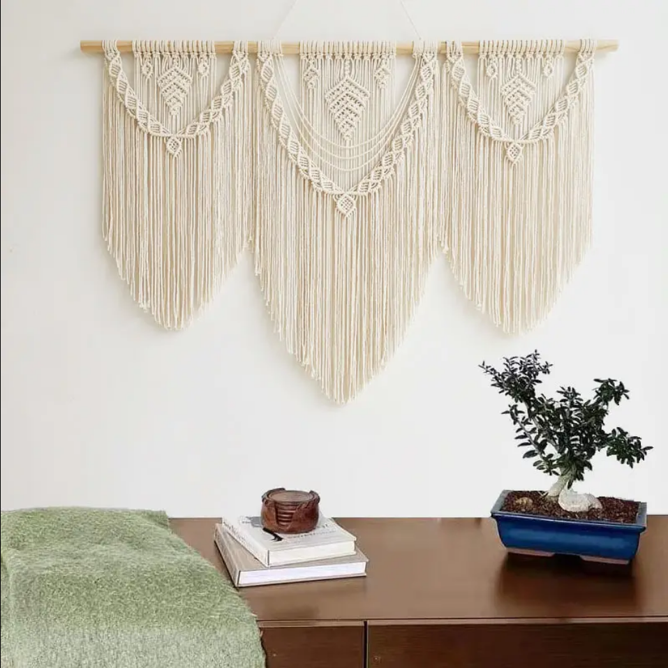 Moonfall Weave – Handcrafted Triple Macrame Wall Hanging - Art Wall Melbourne