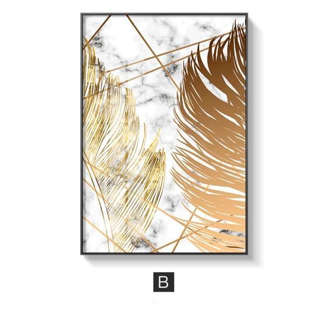 Golden Leaf Canvas Prints (3 Pcs Set - 60x80cm) - Fansee Australia
