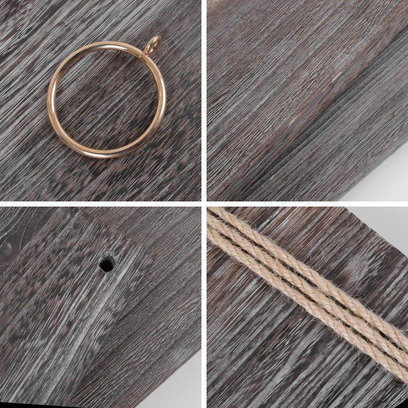 3 Tiers Rustic Wood Jute Rope Wall Hanging Floating Shelf - Fansee Australia