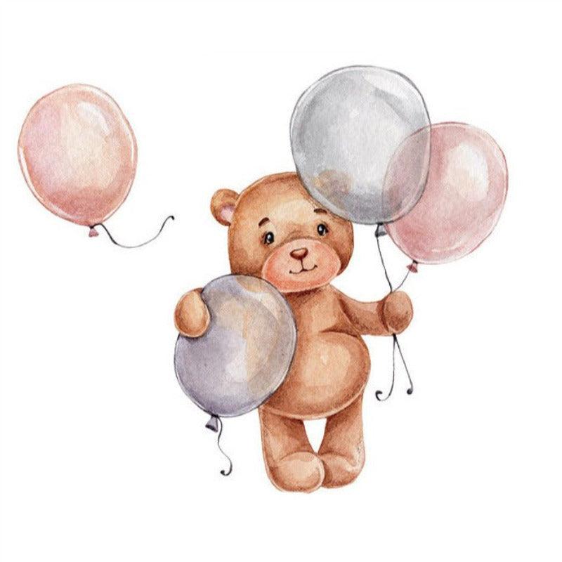 Baby Bear With Balloons Wall Stickers - Fansee Australia