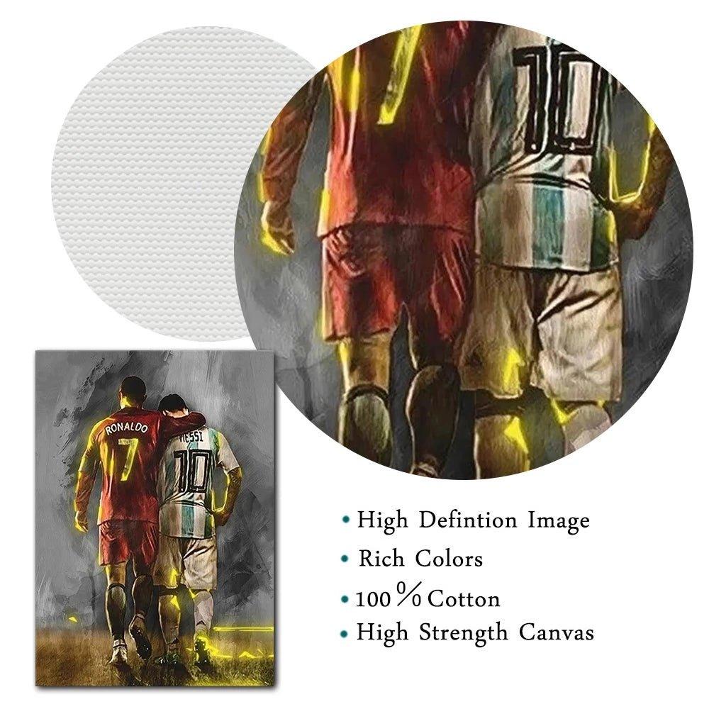Football Legend Ronaldo and Messi Canvas Print (70x100cm) - Fansee Australia