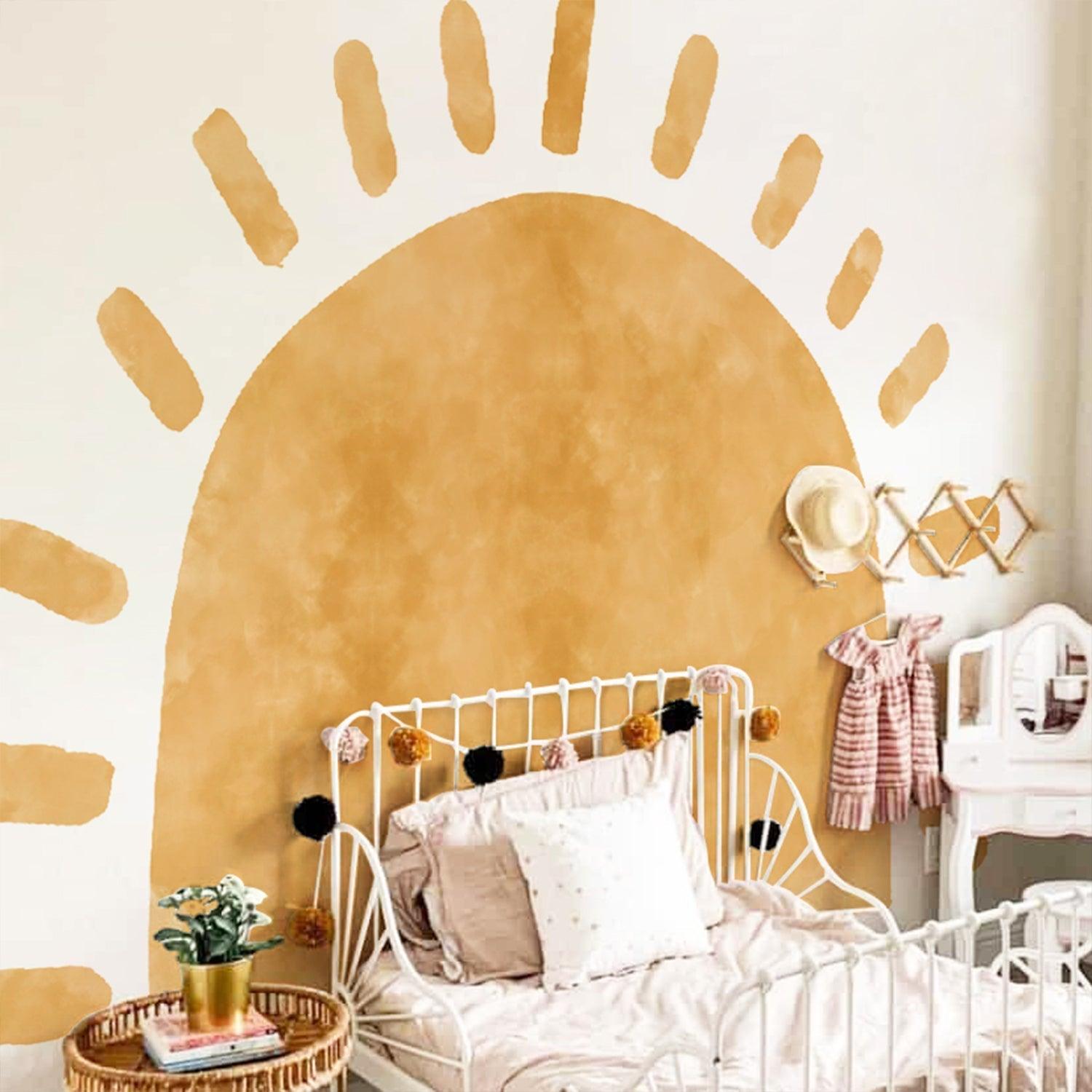 Boho Chic Sun Self-Adhesive Large Fabric Wall Decals - Fansee Australia