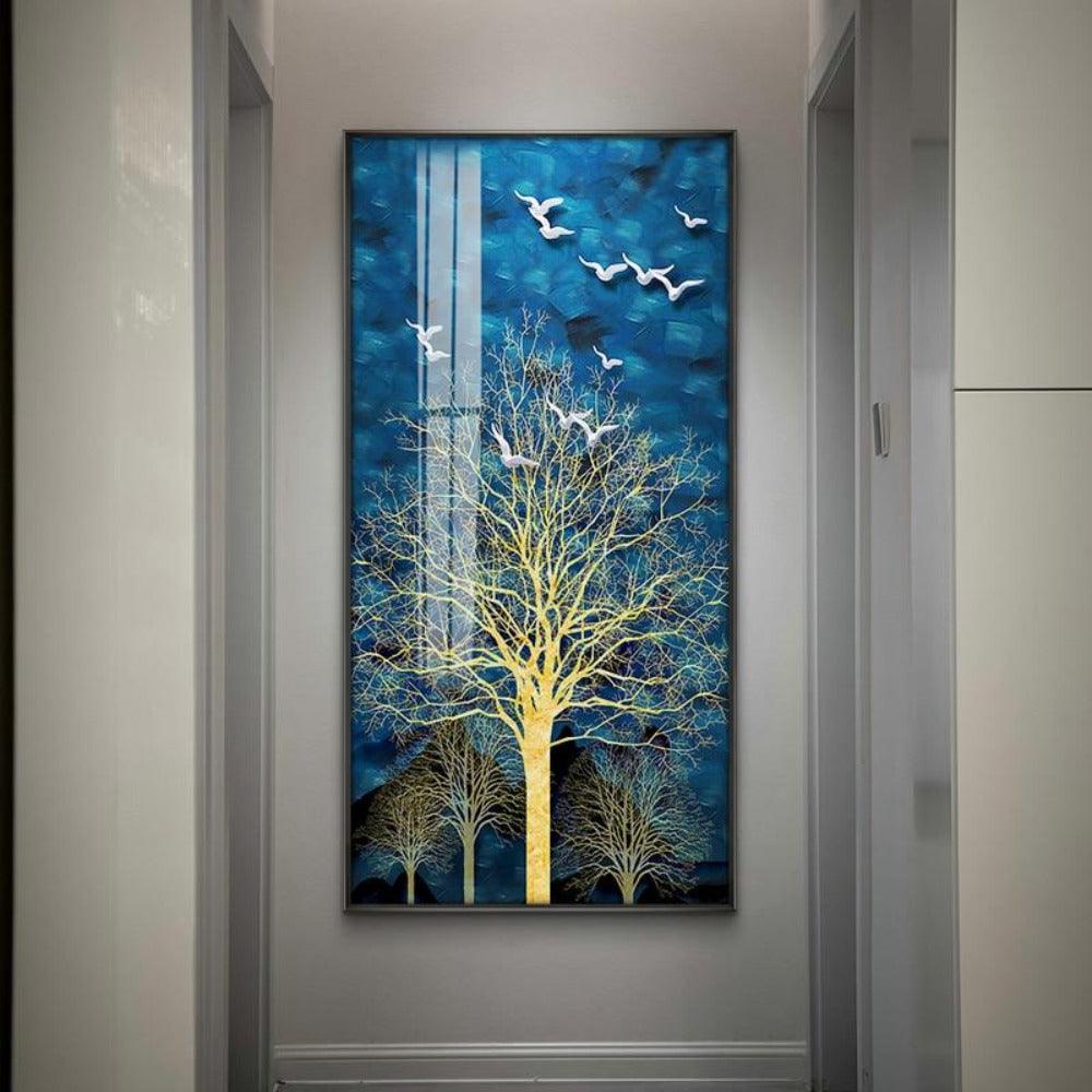 Golden Tree Wall Art Prints On Canvas - Fansee Australia