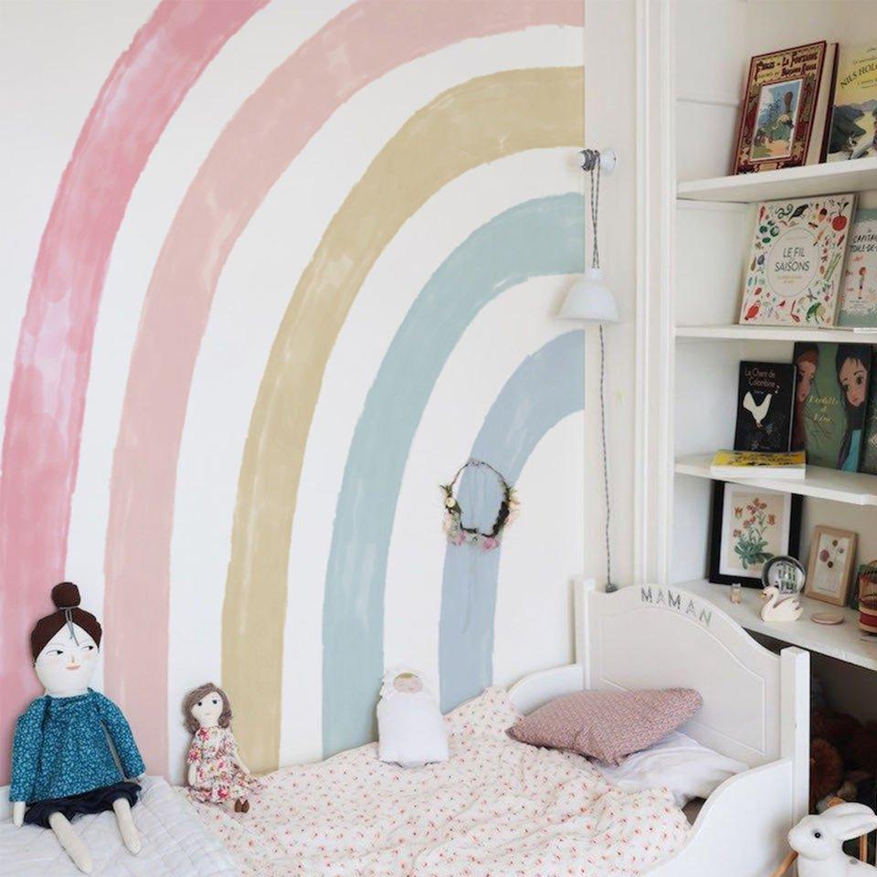 Extra Large Half Pink Rainbow Fabric Wall Stickers - Fansee Australia