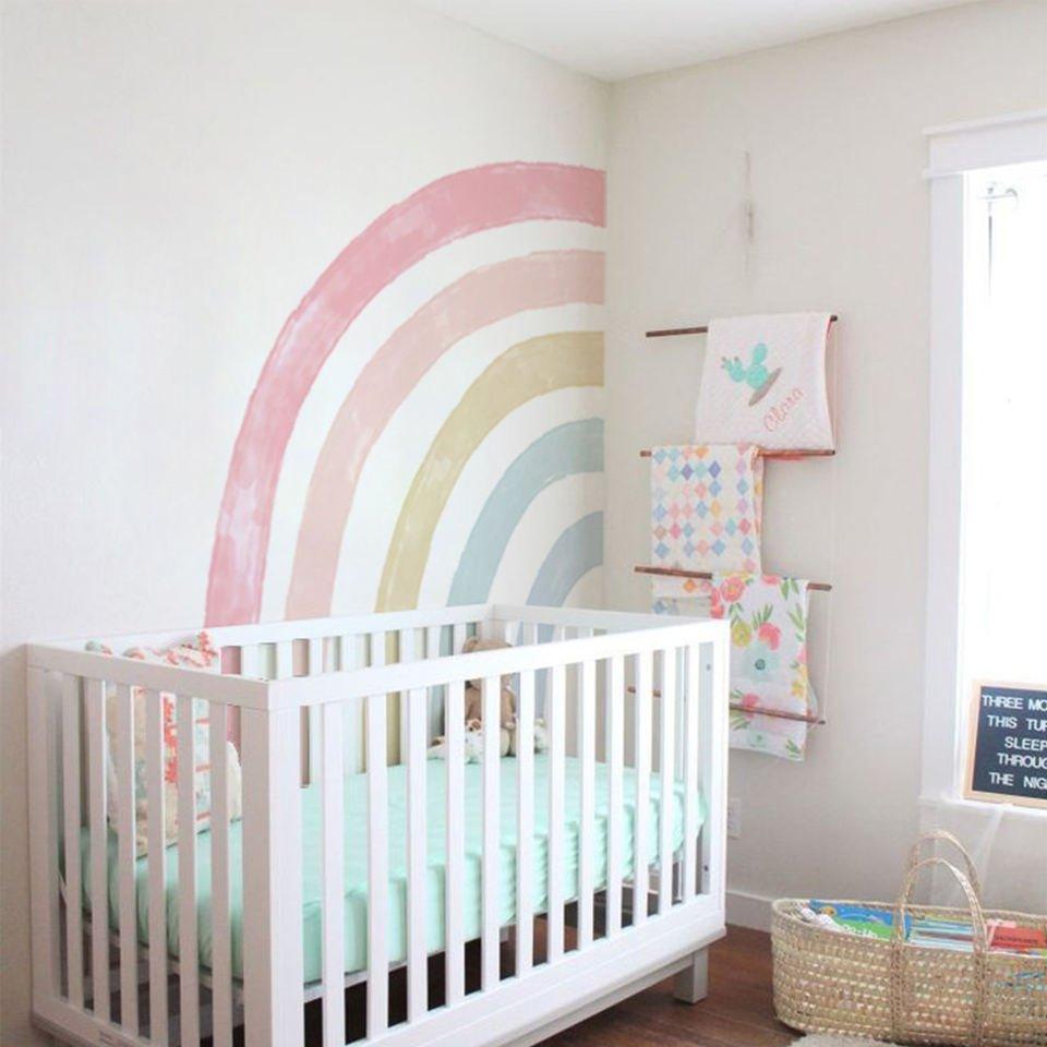 Extra Large Half Pink Rainbow Fabric Wall Stickers - Fansee Australia