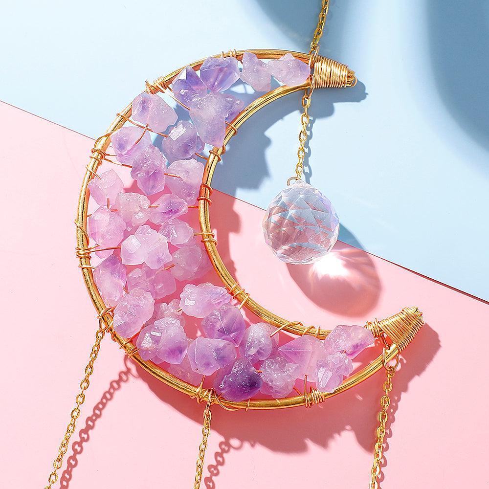 Sun Catcher With Raw Crystal Art Wall Hanging - artwallmelbourne