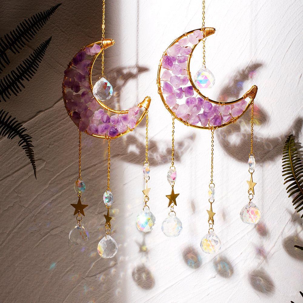 Sun Catcher With Raw Crystal Art Wall Hanging - artwallmelbourne