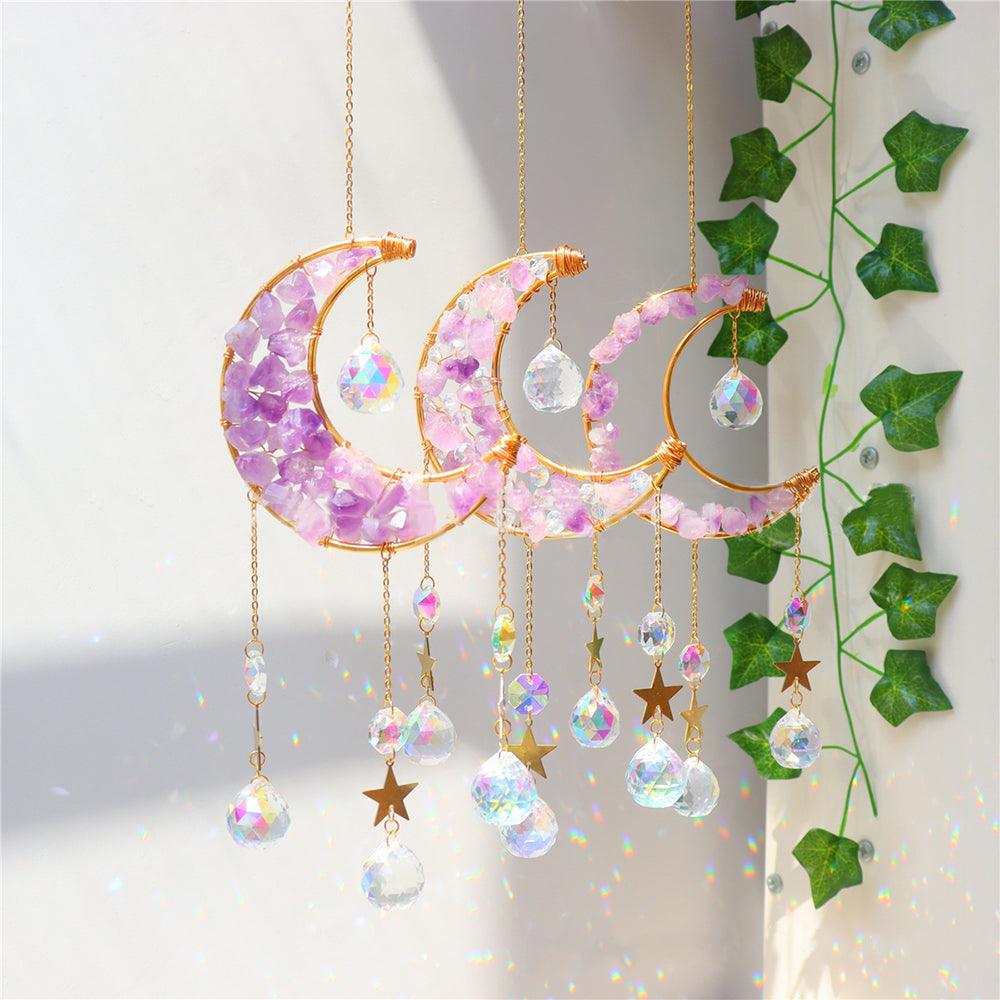 Sun Catcher With Raw Crystal Art Wall Hanging - artwallmelbourne