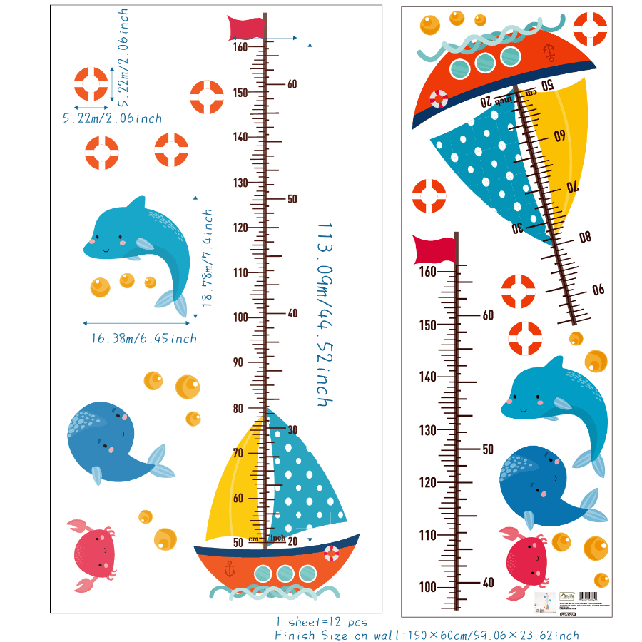Sailboat Growth Chart Wall Stickers - Fansee Australia