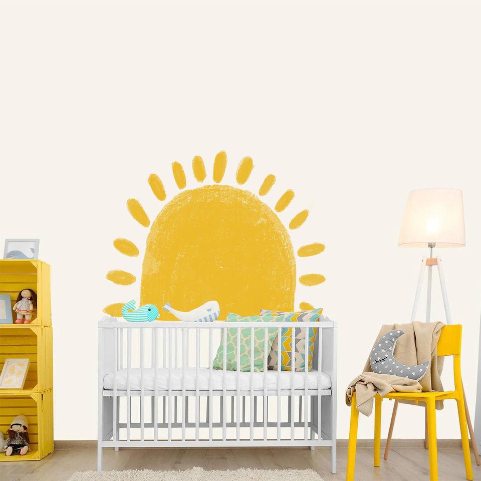 Spectacular Half Sun Peel And Stick Wall Sticker - artwallmelbourne