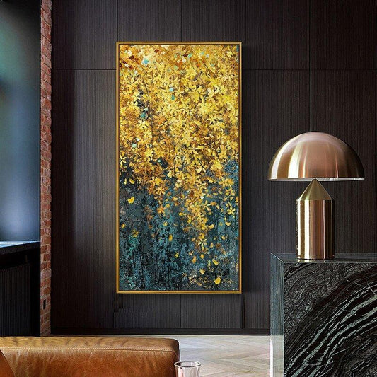 Spring Golden Flowers Framed Wall Art (60x120cm) - Fansee Australia