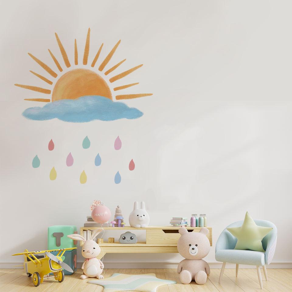 Sunrise On Rainy Cloudy Day Wall Sticker - artwallmelbourne
