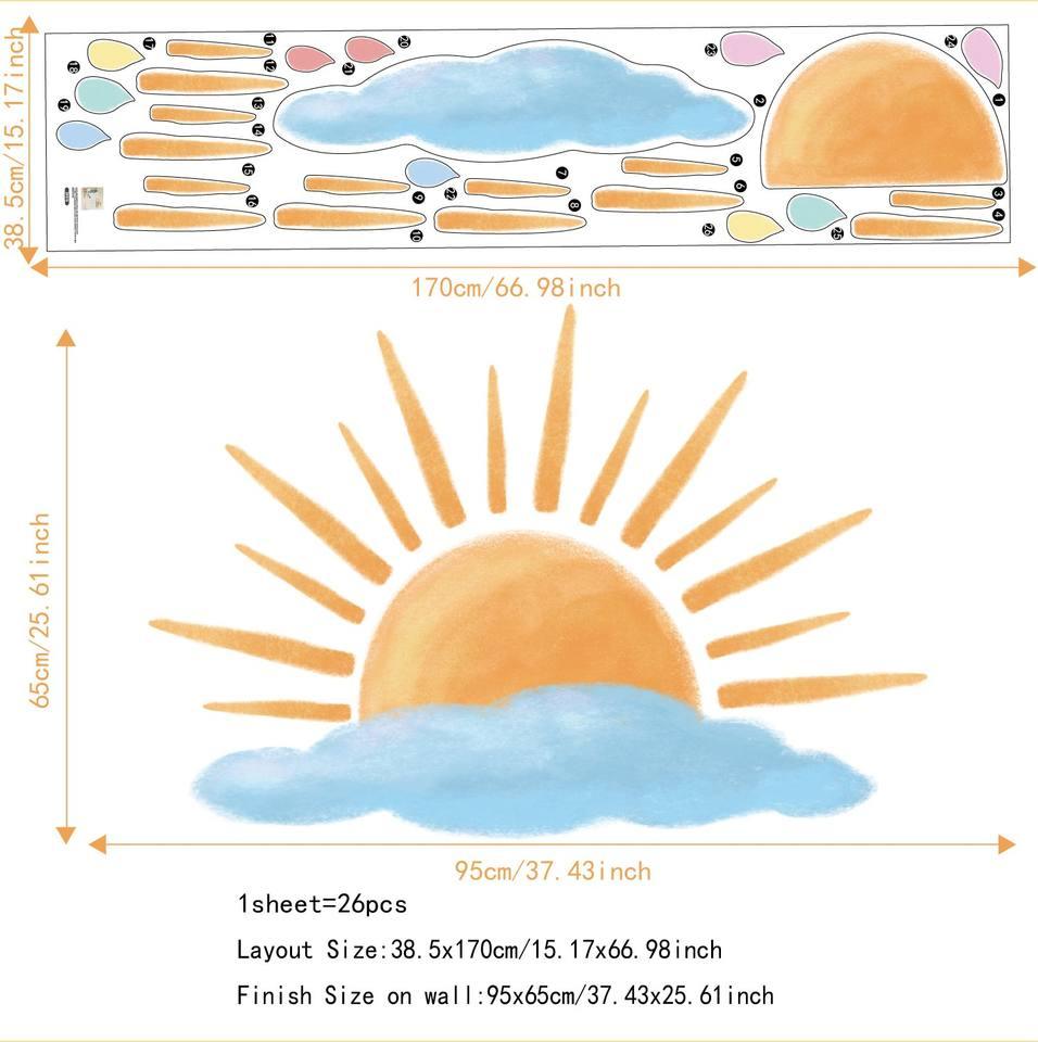 Sunrise On Rainy Cloudy Day Wall Sticker - artwallmelbourne