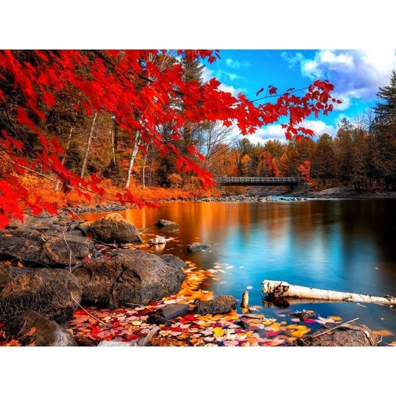 The Blue Lake Painting With Diamonds Kit - Fansee Australia
