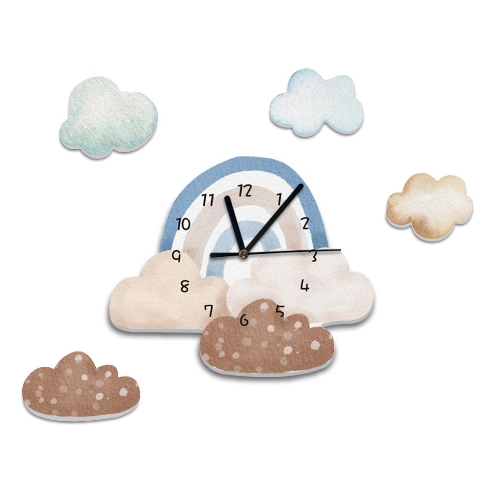 The Clouds Rainbow Kids Room Wall Clock - artwallmelbourne