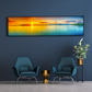 Coastal Glow – XL Horizontal Framed Sunset Wall Art (150x50cm)