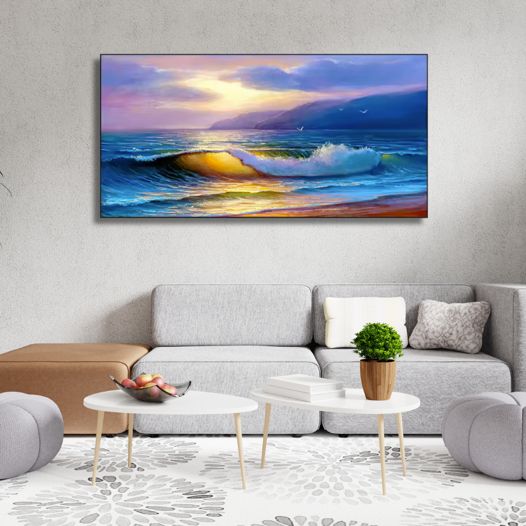 Surflight Serenity – Framed Ocean Wave Wall Art (70x100cm)