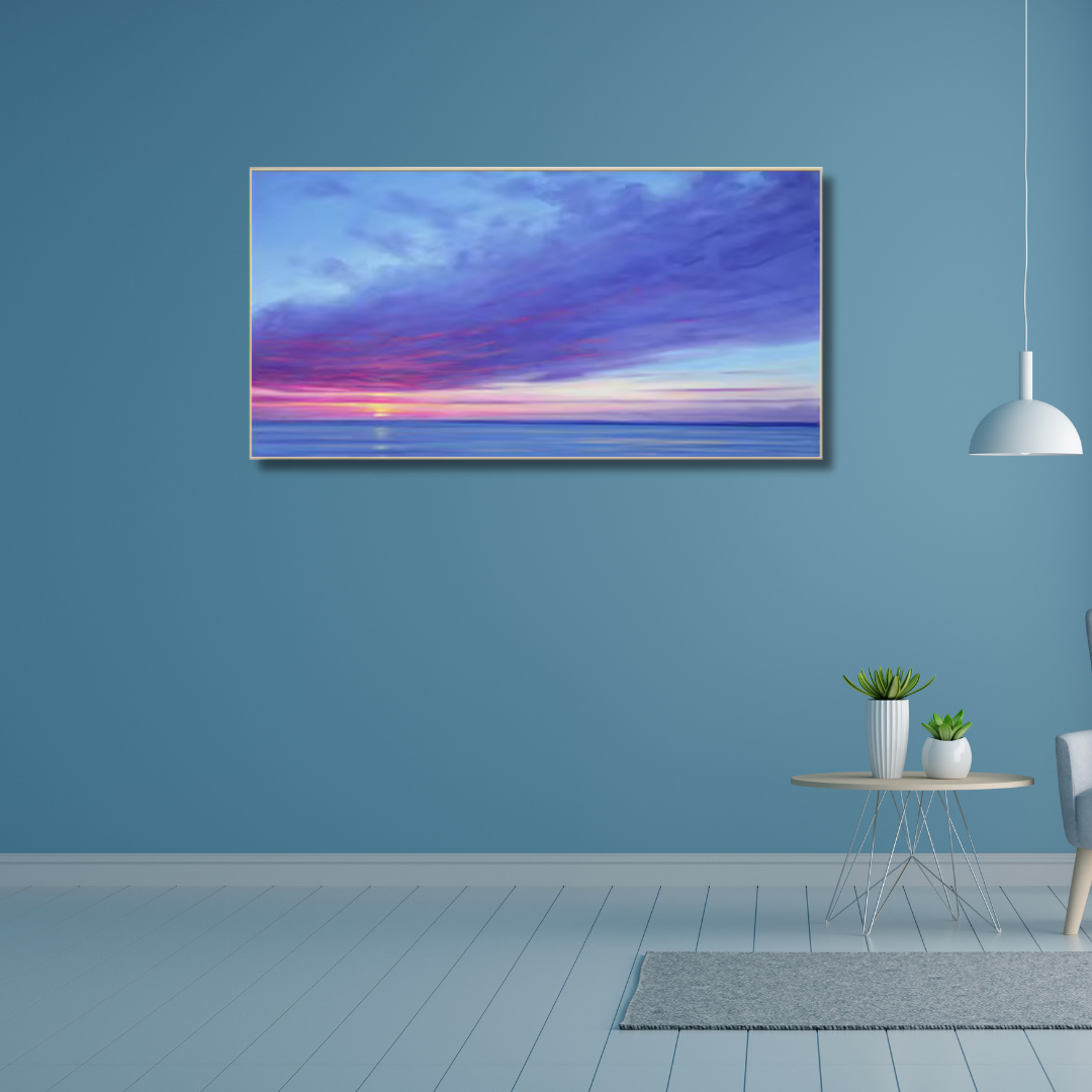 Sunset Wave Escape – Panoramic Seascape Canvas Wall Art (70x100cm)