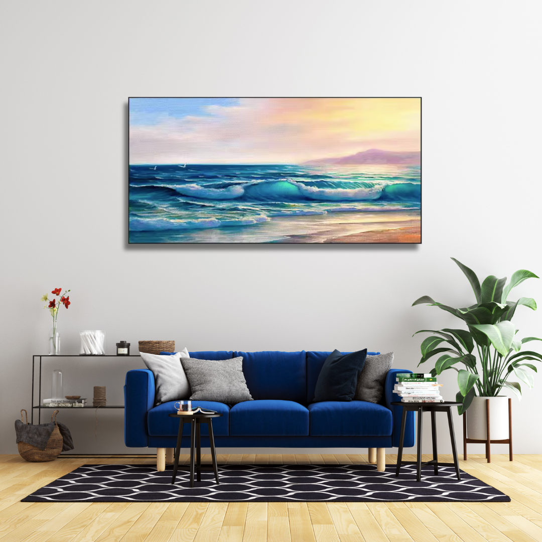 Surflight Serenity – Framed Ocean Wave Wall Art (70x100cm)