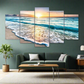 5 Panels Beach Sunset Framed Canvas Prints - Art Wall Melbourne
