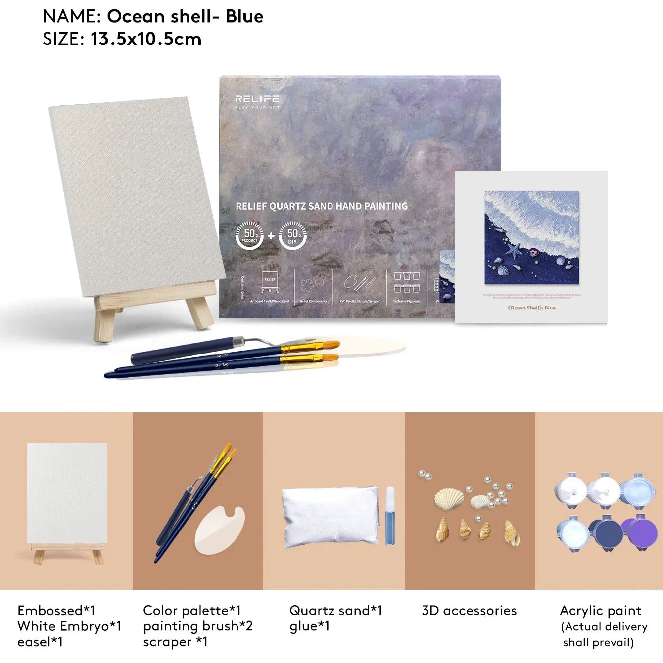 Blue Tides Shell Art – DIY Ocean Scene Kit