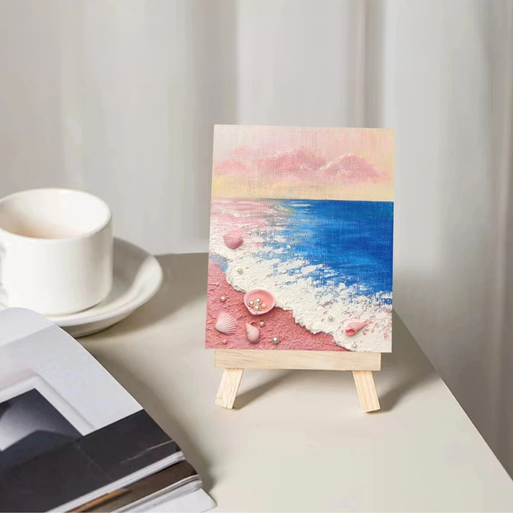 DIY 3D Beach Canvas – Pink Sunset Edition
