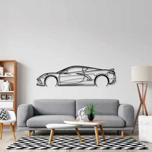 Speed Icon Car Silhouette Metal Wall Art