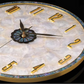 Elegant Abalone & Gold Wall Clock – 36cm Coastal Luxe Decor Statement