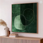 Verdant Geometry – Minimalist Green Wall Art Print (100x100cm)