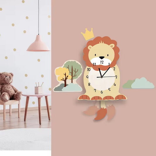 Adorable Lion Silent Nursery Room Wall Clock - Fansee Australia