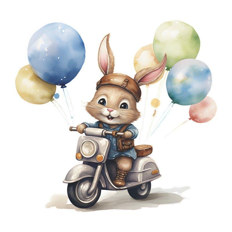 Adventure Bunny Balloon Sticker - Fansee Australia