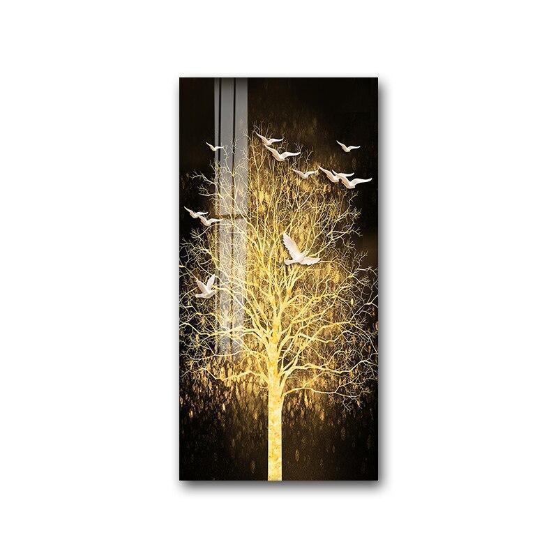 Aurora Trees: Glass Framed Golden Tree Wall Art - Art Wall Melbourne