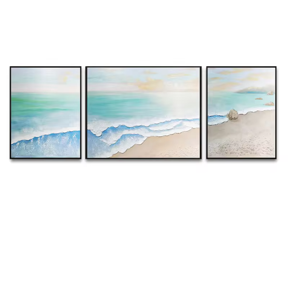 Beyond the Horizon – A Beachside Escape: Handmade Painting Set - Art Wall Melbourne
