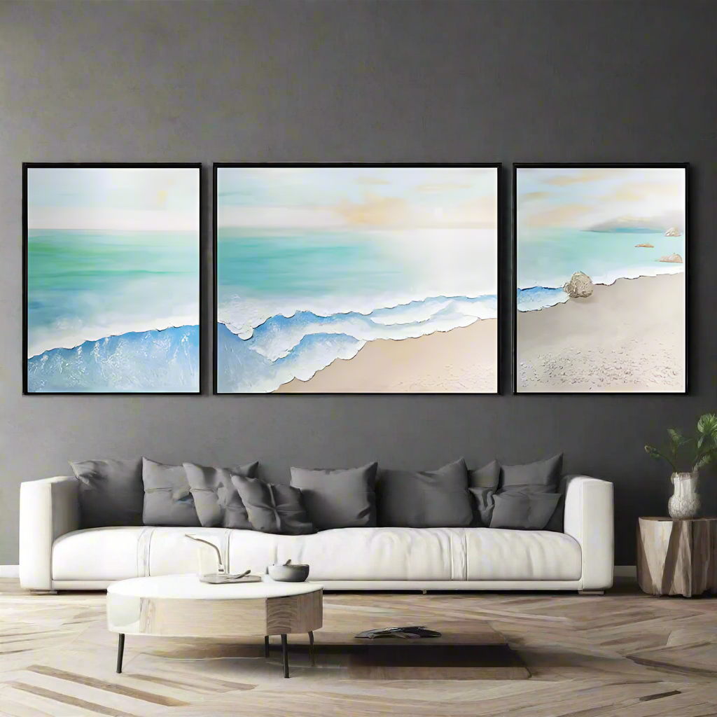 Beyond the Horizon – A Beachside Escape: Handmade Painting Set - Art Wall Melbourne