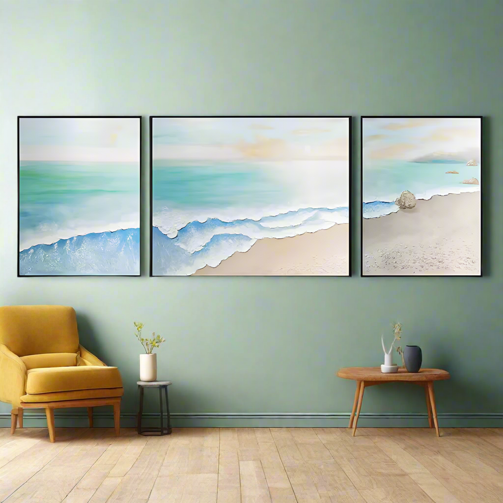 Beyond the Horizon – A Beachside Escape: Handmade Painting Set - Art Wall Melbourne