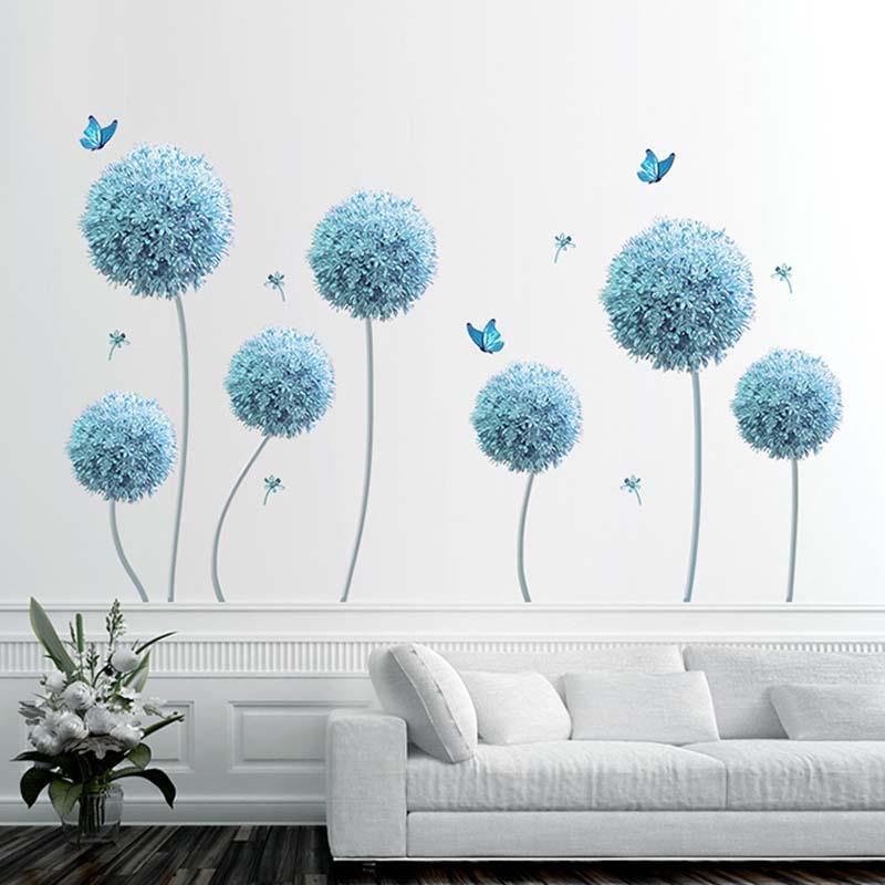 Blue Blossoms Dandelion Wal Decals - Fansee Australia