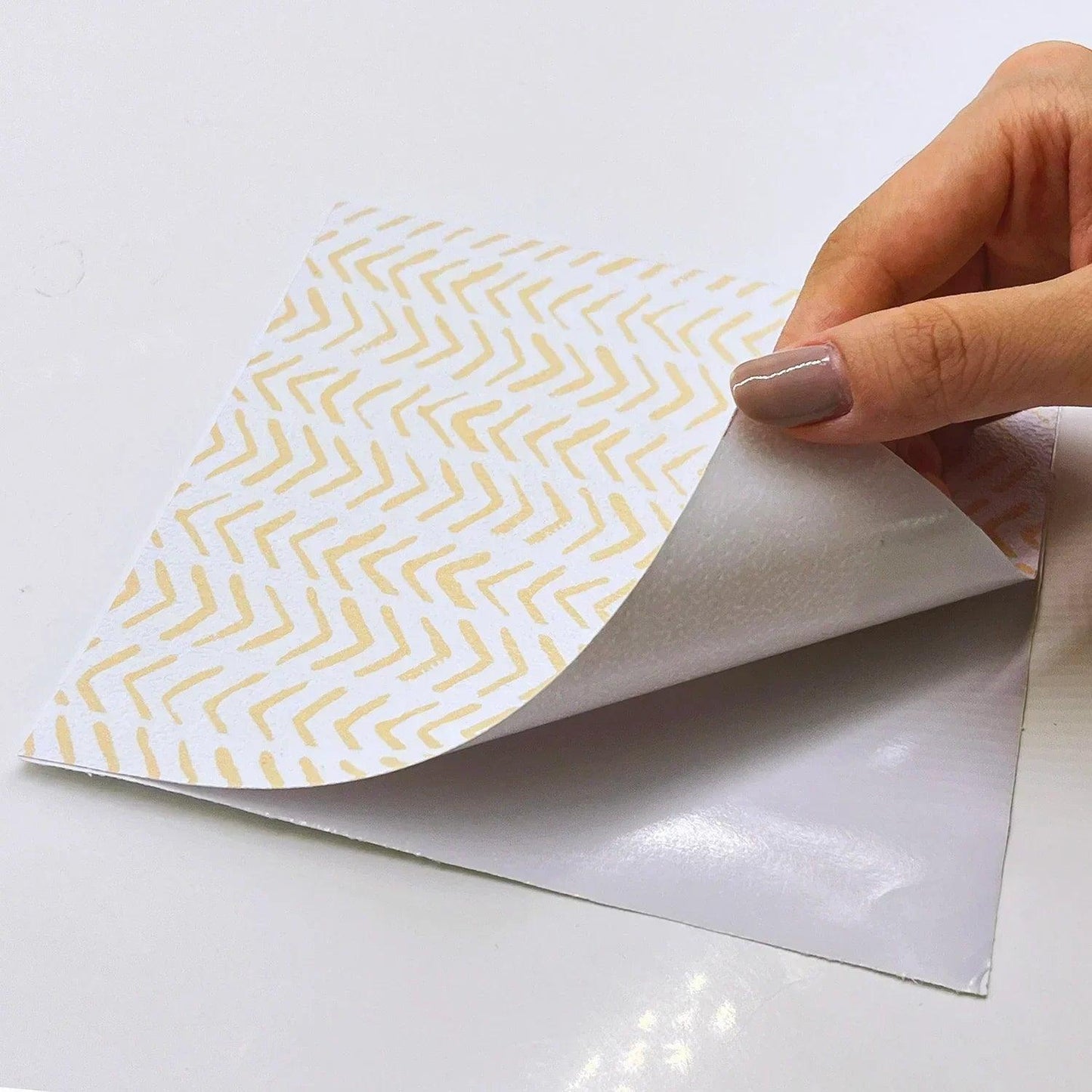 Boho Peach Herringbone Self-Adhesive Textured Vinyl Tiles Stickers - artwallmelbourne