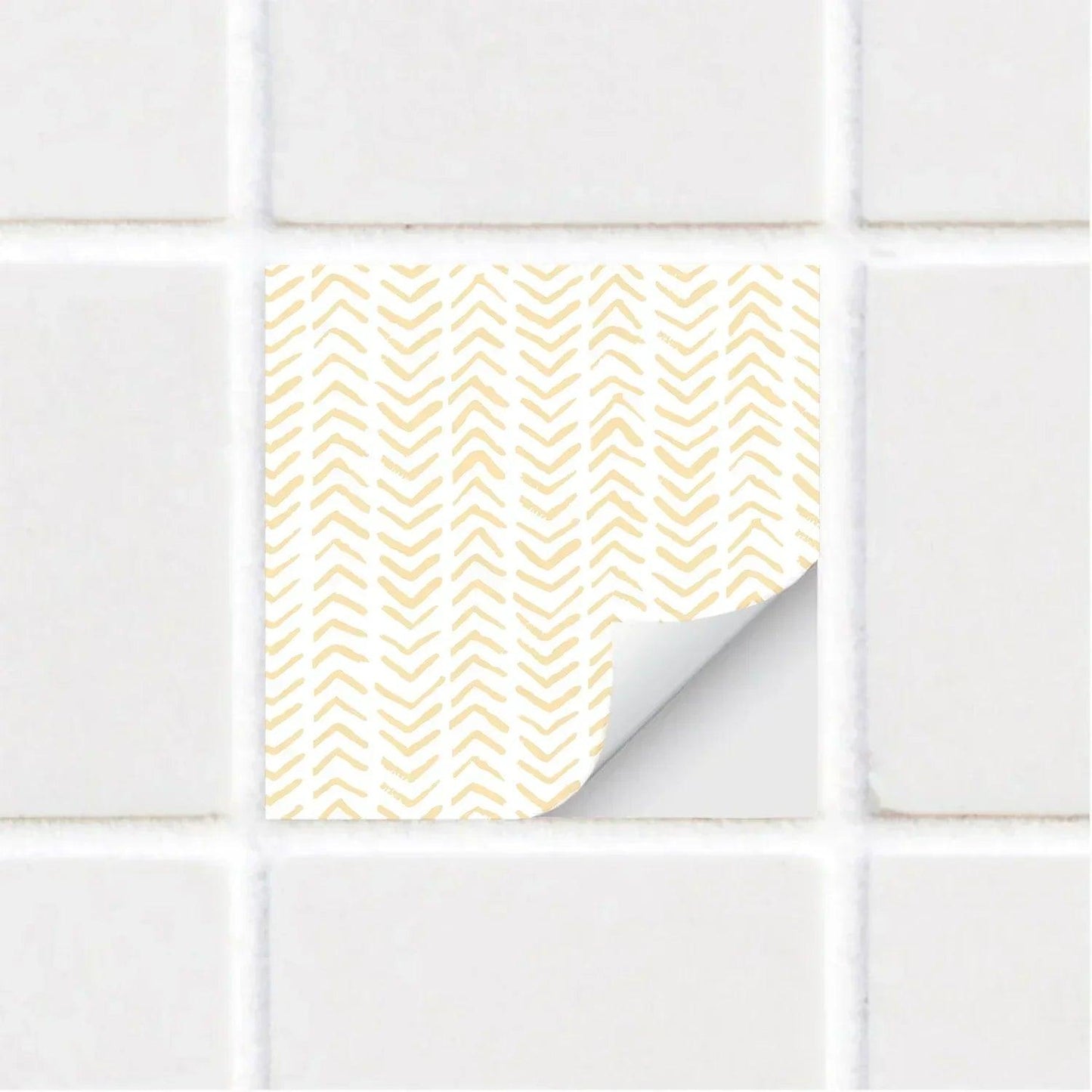 Boho Peach Herringbone Self-Adhesive Textured Vinyl Tiles Stickers - artwallmelbourne