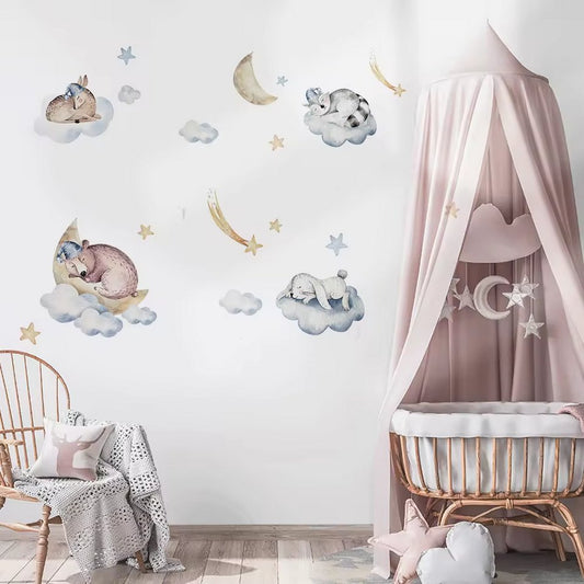 CloudyCuddles: Sleeping Animals Wall Stickers - Fansee Australia