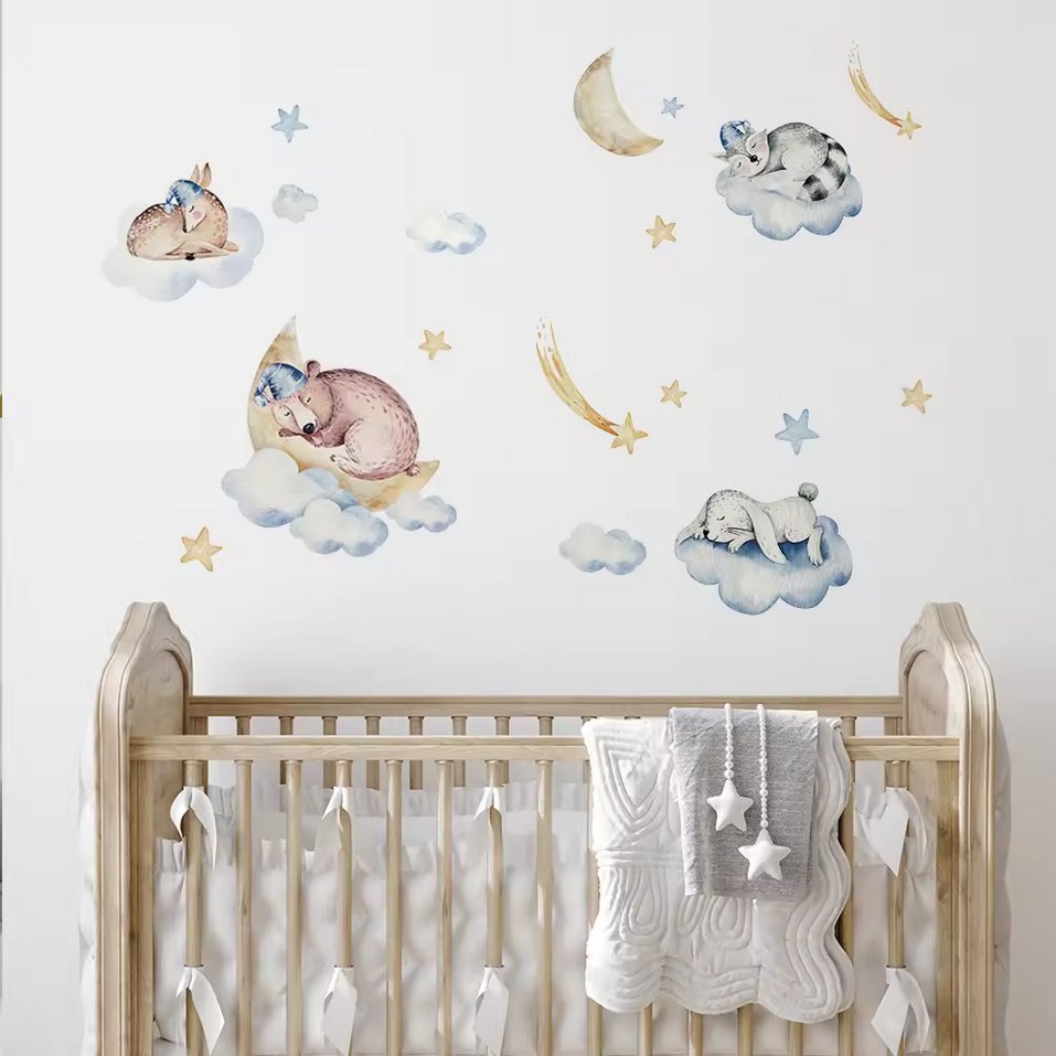 CloudyCuddles: Sleeping Animals Wall Stickers - Fansee Australia