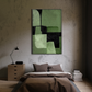 Concrete Canopy – Olive and Charcoal Abstract Artwork - Art Wall Melbourne