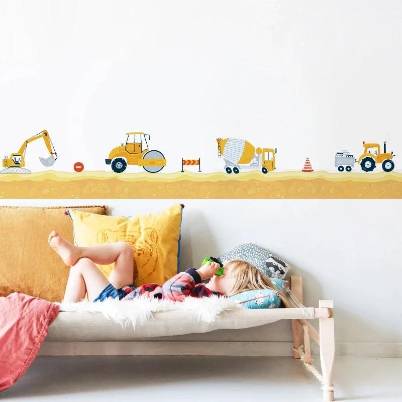 Construction Vehicles and Desert Nursery Wall Stickers - artwallmelbourne