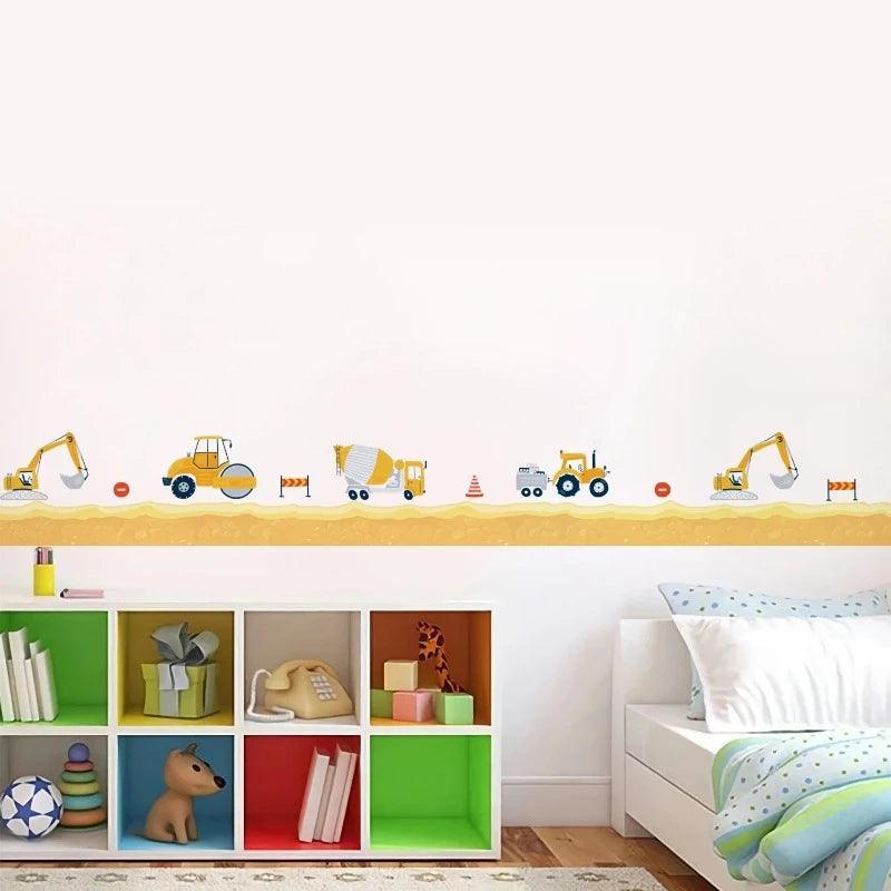 Construction Vehicles and Desert Nursery Wall Stickers - artwallmelbourne