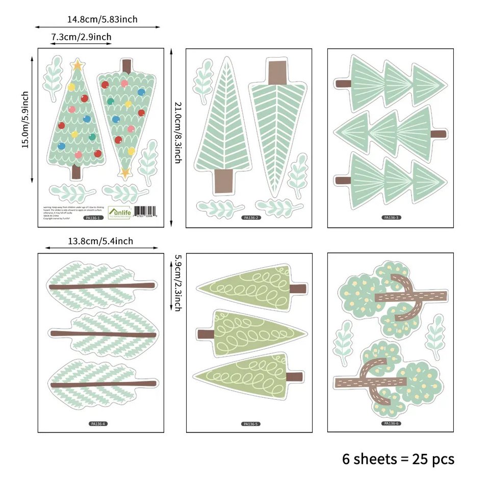 Cute Green Pine Tree Stickers for Baby Room Decor - Fansee Australia