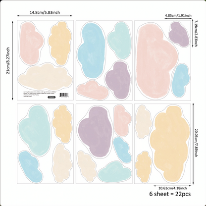 Extra Large Watercolour Fabric Rainbow Wall Decals - Art Wall Melbourne